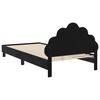 vidaXL Estrutura de Cama Infantil com Cabeceira Preto 90 x 200 cm