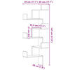 vidaXL Estante de parede p/ canto derivados madeira cinzento cimento