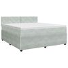vidaXL Cama box spring com colch&atilde;o Cinzento-claro 140 x 190 cm Veludo