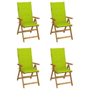 vidaXL Cadeiras jardim reclin&aacute;veis c/ almofad&otilde;es 4 pcs ac&aacute;cia maci&ccedil;a