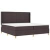 vidaXL Cama Box com colch&atilde;o com led Castanho 140 x 200 cm tecido