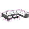 vidaXL 11 pcs conjunto lounge de jardim c/ almofadões vime PE preto