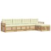 vidaXL Conjunto de Sof&aacute;s para Exterior 5 unid. Branco e Creme