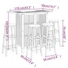 vidaXL 5 pcs conjunto de bar para jardim madeira de ac&aacute;cia maci&ccedil;a