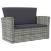 vidaXL 8 pcs conjunto lounge de jardim c/ almofadões vime PE cinzento