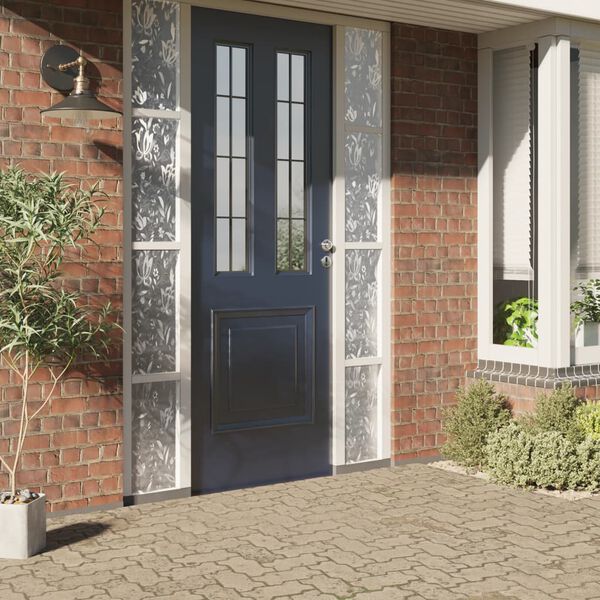 vidaXL Pel&iacute;cula para janela fosca 90x500 cm PVC padr&atilde;o de flor