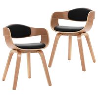 vidaXL Cadeiras jantar 2 pcs madeira curvada e couro artificial