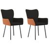 vidaXL Cadeiras de jantar 2 pcs tecido/couro artificial preto