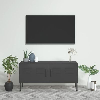 vidaXL Móvel de TV aço 105x35x50 cm antracite