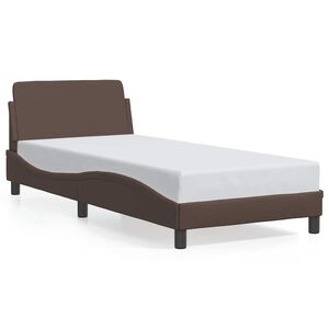 vidaXL Estrutura de cama Dover couro artificial 80x200 cm castanho