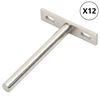 vidaXL Suportes de prateleira flutuantes 12pcs invis&iacute;vel &Oslash;10x100 mm