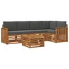 vidaXL Conjunto de Sof&aacute;s para Exterior 6 unid. Natural e Antracite
