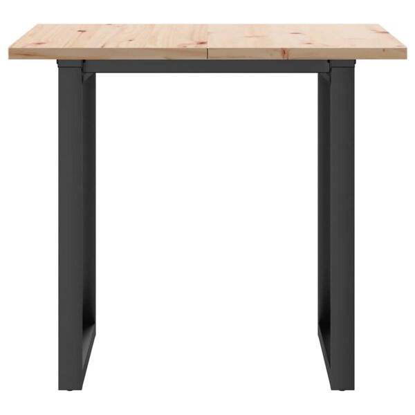 vidaXL Mesa de jantar estrutura em O 90x90x75,5 cm pinho/a&ccedil;o
