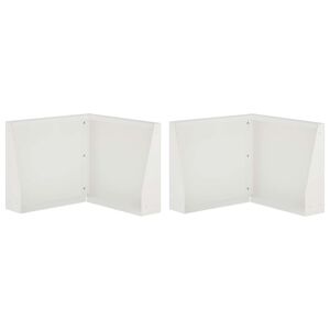 vidaXL Muro de Conten&ccedil;&atilde;o 2 unid. 50 x 50 x 30 cm A&ccedil;o Branco