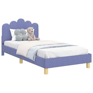 vidaXL Estrutura de Cama Infantil com Cabeceira Azul Jeans 90 x 190 cm