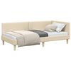 vidaXL Estrutura de Cama de Canto Creme 90 x 190 cm Tecido