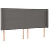 vidaXL Cabeceira cama c/ abas couro artif. 183x16x118/128 cm cinzento
