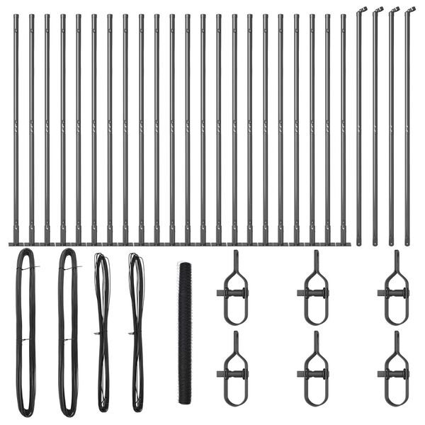 vidaXL Poste de Cerca Cinzeto 50 x 1,5 m (malha de 36 mm) A&ccedil;o e PVC