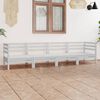 vidaXL 4 pcs conjunto lounge de jardim pinho maci&ccedil;o branco