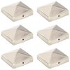 vidaXL Tampas piramidais p/ postes veda&ccedil;&atilde;o 6pcs a&ccedil;o inoxid&aacute;vel 81x81mm