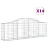vidaXL Cestos gabi&atilde;o arqueados 14pcs 200x30x60/80 cm ferro galvanizado