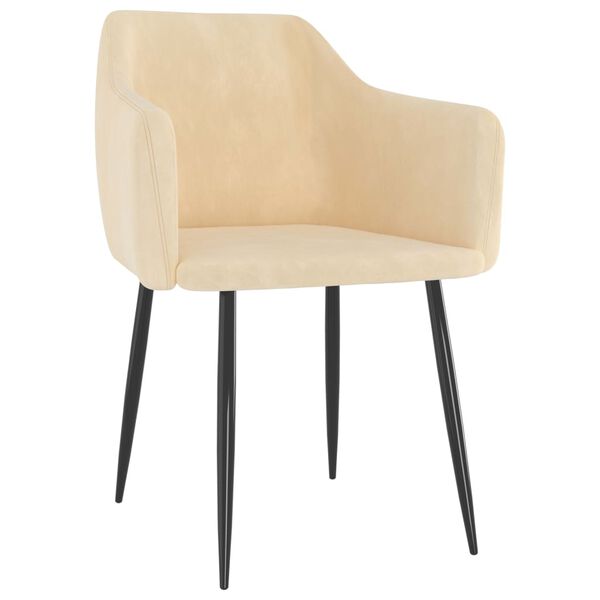 vidaXL Cadeiras de jantar 2 pcs veludo cor creme