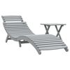 vidaXL Espregui&ccedil;adeira com mesa madeira de ac&aacute;cia maci&ccedil;a cinzento