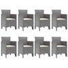 vidaXL Conjunto de Jantar para Jardim 9 pcs Branco Rattan Polt