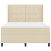 vidaXL Cama Box com colch&atilde;o com cabeceira Creme 200 x 160 cm tecido