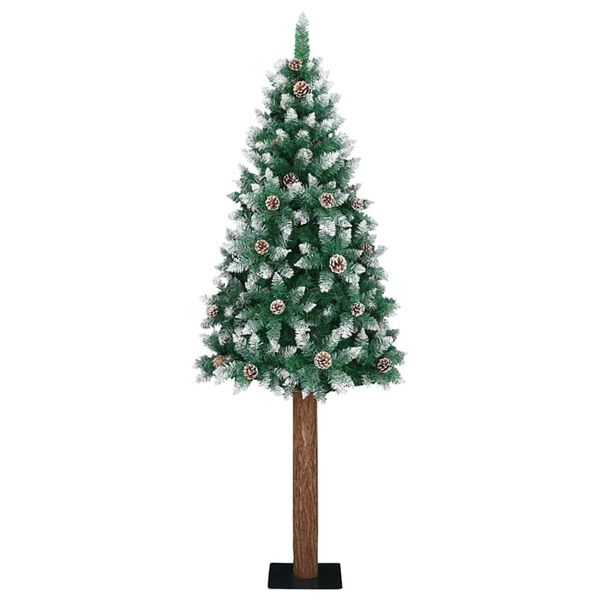 vidaXL &Aacute;rvore de Natal Slim com 300 LEDs com suporte Verde 180 cm