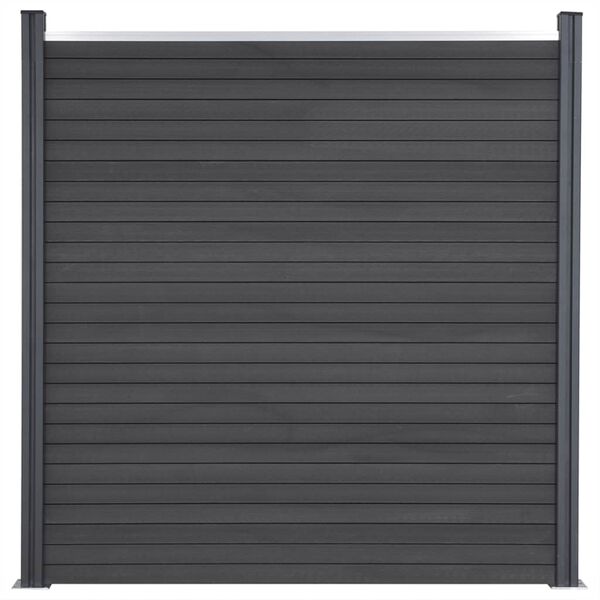 vidaXL Conjunto de pain&eacute;is de veda&ccedil;&atilde;o 872x186 cm WPC cinzento