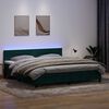 vidaXL Cama box spring c/ colch&atilde;o e LED 180x210 cm veludo verde-escuro