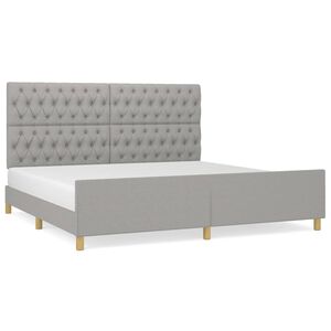 vidaXL Estrutura de cama 200x200 cm tecido cinzento-claro