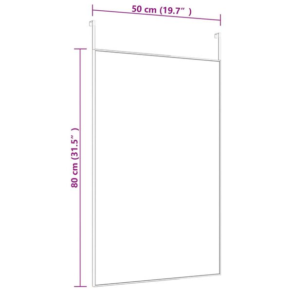 vidaXL Espelho para porta 50x80 cm vidro e alum&iacute;nio preto