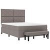 vidaXL Cama Box com colch&atilde;o Cinzento-acastanhado 160 x 200 cm tecido