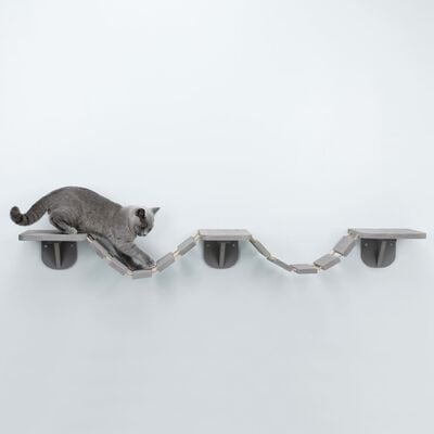 TRIXIE Escada escalada gatos de parede 150x30 cm cinzento-acastanhado