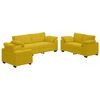 vidaXL Conjunto de sof&aacute; de 3 pe&ccedil;as com almofadas em veludo amarelo