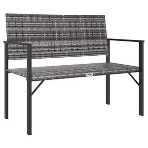 vidaXL Banco de jardim de 2 lugares vime PE cinzento