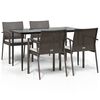 vidaXL 5 pcs conjunto de jantar p/ jardim c/ almofad&otilde;es vime PE e a&ccedil;o