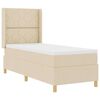 vidaXL Cama Box com colch&atilde;o com cabeceira Creme 140 x 200 cm tecido