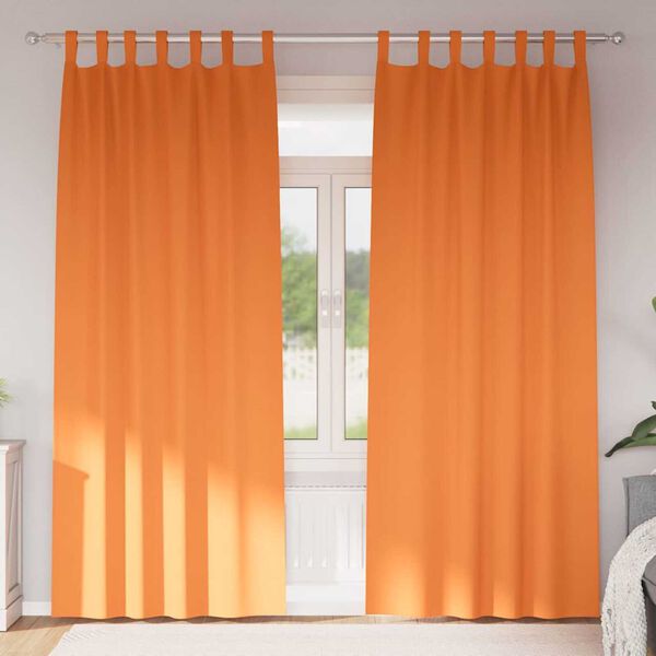 vidaXL Cortinas Blackout com Argolas 2 pcs Laranja Brilhante