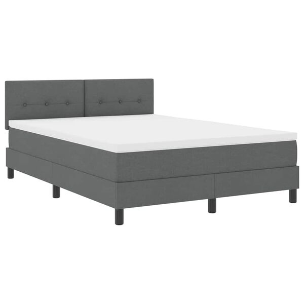 vidaXL Cama Box com colch&atilde;o Cinza Escuro 160 x 200 cm tecido