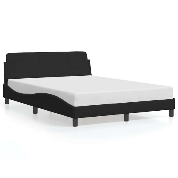 vidaXL Estrutura de cama Dover 140x190 cm veludo preto