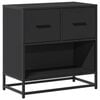 vidaXL Mesa de cabeceira 60x31x60 cm madeira e metal preto
