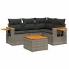 vidaXL 5 pcs conjunto sof&aacute;s de jardim c/ almofad&otilde;es vime PE cinzento