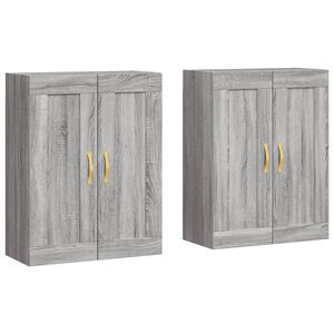 vidaXL M&oacute;veis de parede 2 pcs derivados de madeira cinzento sonoma