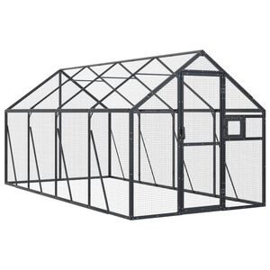 vidaXL Avi&aacute;rio 1,79x4x1,85 m alum&iacute;nio antracite