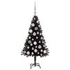 vidaXL &Aacute;rvore de Natal com 150 LEDs com suporte Preto 120 cm PVC