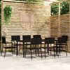 vidaXL 9 pcs conjunto de jantar para jardim preto