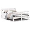 vidaXL Estrutura cama c/ cabeceira 120x190 cm pinho maci&ccedil;o branco